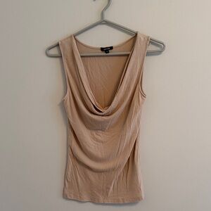Jacob Tan Cowl Neck Tank Top